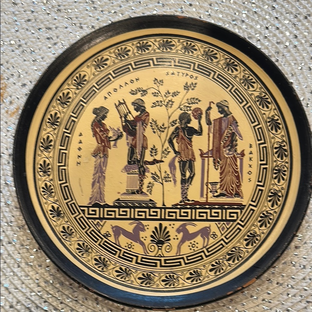 Vintage Terracotta Greek Decorative Plate Souvenir Mythology Gods Goddess (Made - Picture 11 of 12